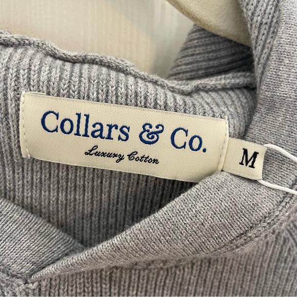 NEW Collars & Co Gray Double Knit Premium Cotton Hoodie Sweater Medium - Picture 7 of 9